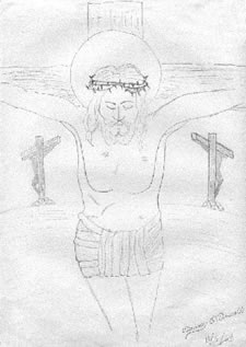 1965 Drawing of Jesus Christ by Artist Danny O'Driscoll