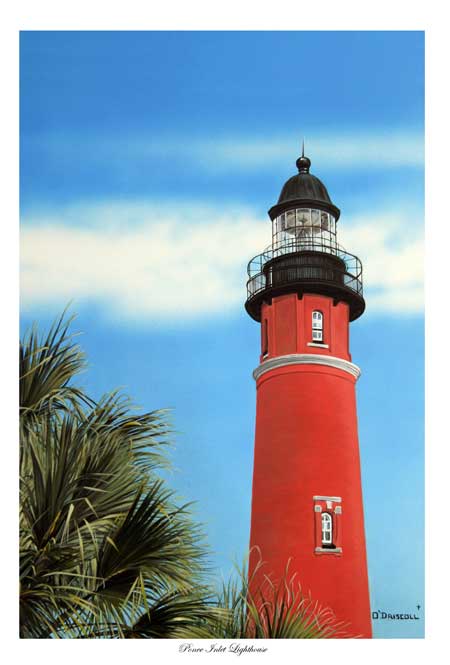 Ponce Inlet Lighthouse acrylic Painting by Wildlife Artist Danny O'Driscoll